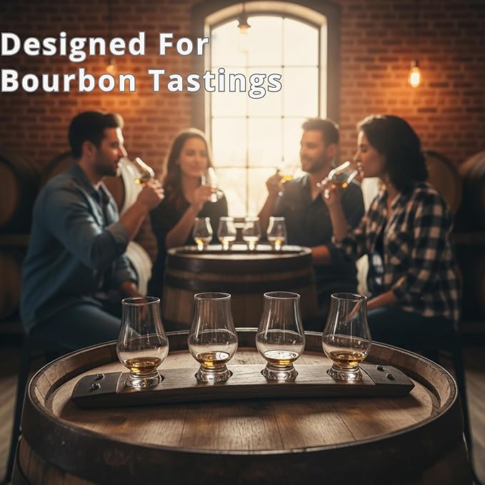 Premium 4 Glass Whiskey Flight/Dark Walnut/No Glasses