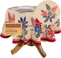 Maison d' Hermine Table Cloth Round Table 100% Cotton 63 Inches Fall Tablecloth Reusable Everyday Use for Thanksgiving Christmas Decorations Dining Farmhouse Party (Kalahari)