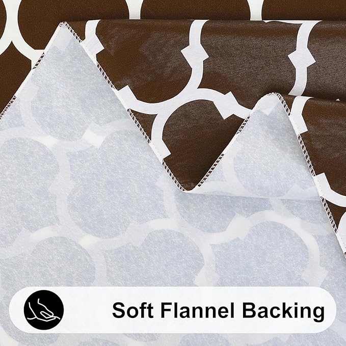 Smiry Rectangle Table Cloth Cover, Waterproof Vinyl Tablecloth with Flannel Backing for Rectangle Tables, Wipeable Spillproof Plastic Tablecloths for Dining, Camping and Indoor (60"x120", Coffee)