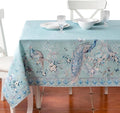 Maison d' Hermine Premium Table Cloth Rectangle Table 100% Combed Cotton 140 x 70 Inches Tablecloth Reusable Decorative for Dining Room Home Party Festive Wedding - Peacock Utopia - Pastel Turquoise