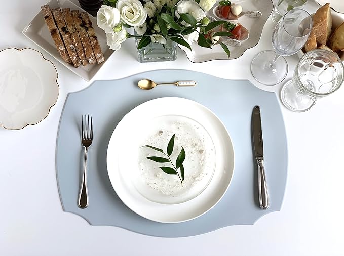 Rommy & Co. Premium Silicone Placemats, Set of 2 (Misty Blue)