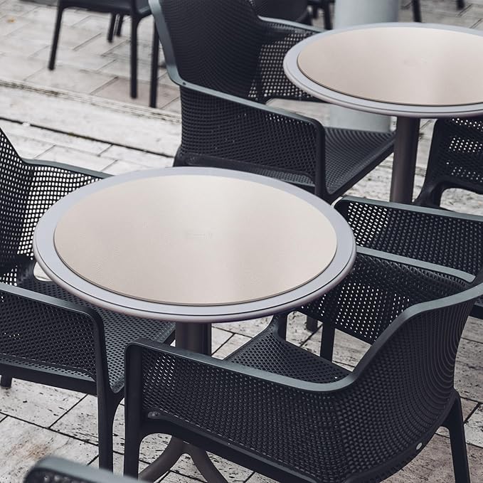 CENNBIE 23.6 Inches Round Table Mat - Cork Leather Placemats - Suitable as Side Dining Coffee Table Cover (Cream)