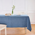 Solino Home Linen Tablecloth 60 x 90 Inch - 100% Pure Linen Blue Denim Table Cloth for Rectangular Tables - Athena, Machine Washable Cloth Tablecloth for Spring, Easter