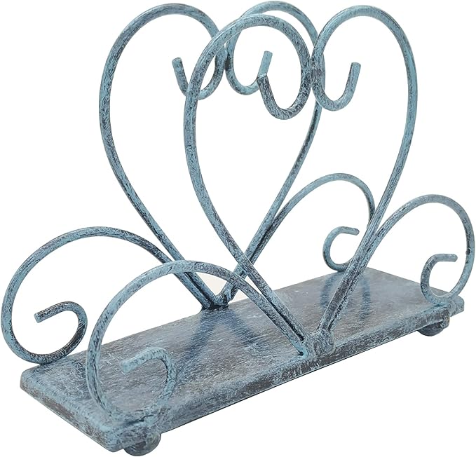 Metal Table Napkin Holder Freestanding Tissue Dispenser (Turquoise)