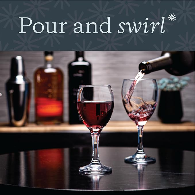 Vikko 8.5 Ounce Small Wine Glasses Set of 6, Fancy Red and White Wine Glass, Durable Stem, Copas De Vino Dishwasher Safe