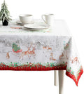 Maison d' Hermine Table Cloth Rectangle Table 100% Cotton 54 x 72 Inches Fall Tablecloth Reusable Everyday Use for Thanksgiving Christmas Decorations Dining Farmhouse Party (Christmas Tradition)