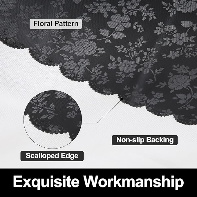 Smiry Rectangle Table Cloth, Waterproof Heavy Duty Vinyl Tablecloths, Wipeable Washable Table Cover for Kitchen and Dining Room (Black, 60" X 102")