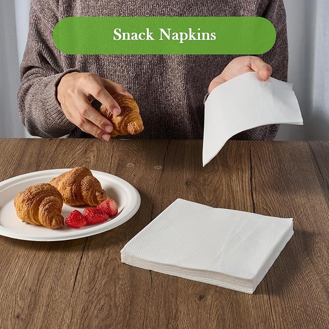 ECOLipak Lunch Napkins Bulk, 250 Count Everyday Paper Napkins, 6.5×6.5 Inch Folded, 2-Ply Soft And Absorbent for Dinner, Gathering, Bar, Restaurants(13×13 Inch Unfolded)
