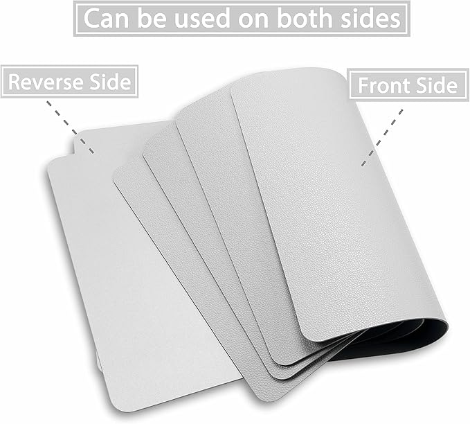 Wipeable Placemats Leather Table Mats Waterproof Heat-Resistant Easy to Clean for Dining Table Set Kitchen Table (2, Slate Grey)
