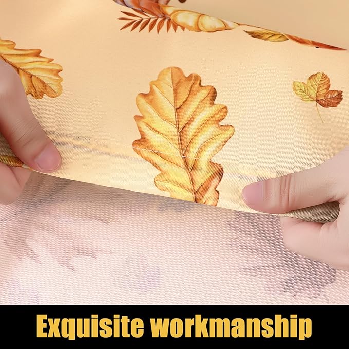 Smiry Rectangle Thanksgiving Table Cloth, Waterproof Elastic Fitted Tablecloths for 6 Foot Tables, Washable Polyester Table Cover for Autumn Harvest Parties (Pumpkin Sunflower, 30"x72")