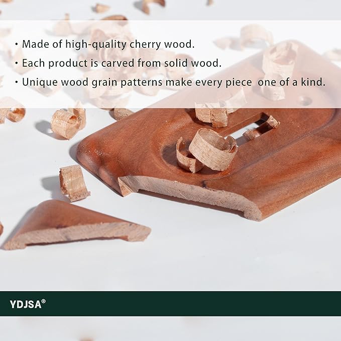 Double Toggle Light Switch Cover Plate Cherry Wood 2 Gang Switch Plate Covers Premium Wood Light Switch Cover Plate Durable and Elegant Design