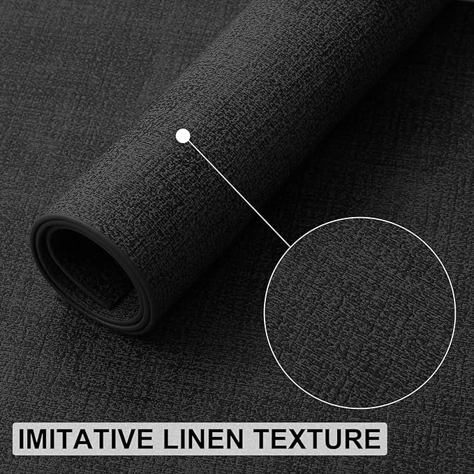 homing Faux Leather Heat Resistant Placemats 8 Packs, Waterproof Wipeable Dining PU Place Mats for Indoor & Outdoor, Easy to Clean, Black