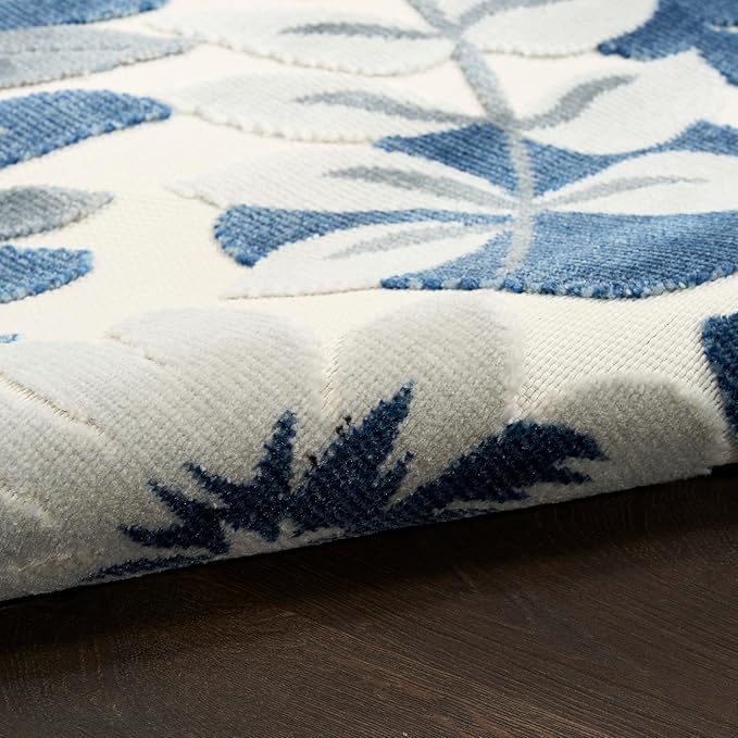 Nourison Home Suncoast Blue 7'10" x 9'10" Area Rug - Easy Clean, Non Shedding, Bed Room, Living Room, Dining Room, Kitchen (8' x 10')