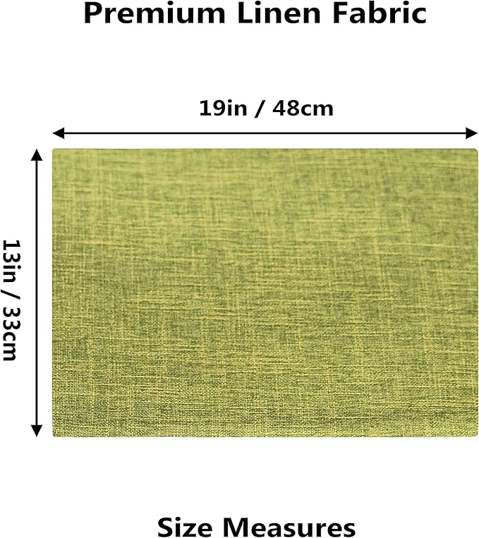 Home Brilliant Green Placemats Set of 8 Washable Place Mats Linen Placemats Heat Resistant Table Mats for Wooden Table Indoor Outdoor Decor, Lime Green