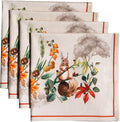 Maison d' Hermine Cloth Napkins Set of 4 100% Cotton for Thanksgiving Christmas Decorations Everyday Reusable Square Fall Napkins Cloth Washable Dinner Party (Recolte, 20"x20")