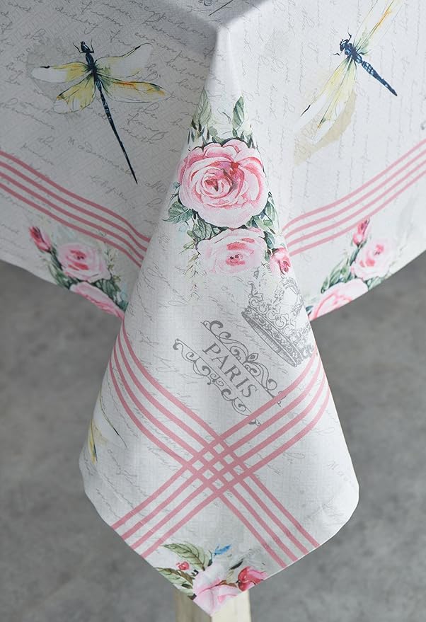 Maison d' Hermine Table Cloth Rectangle Table 100% Cotton 60 x 120 Inches Tablecloth Reusable Decorative for Dining Room Farmhouse Home Valentines Day Decorations Spring Summer - Champ De Mars