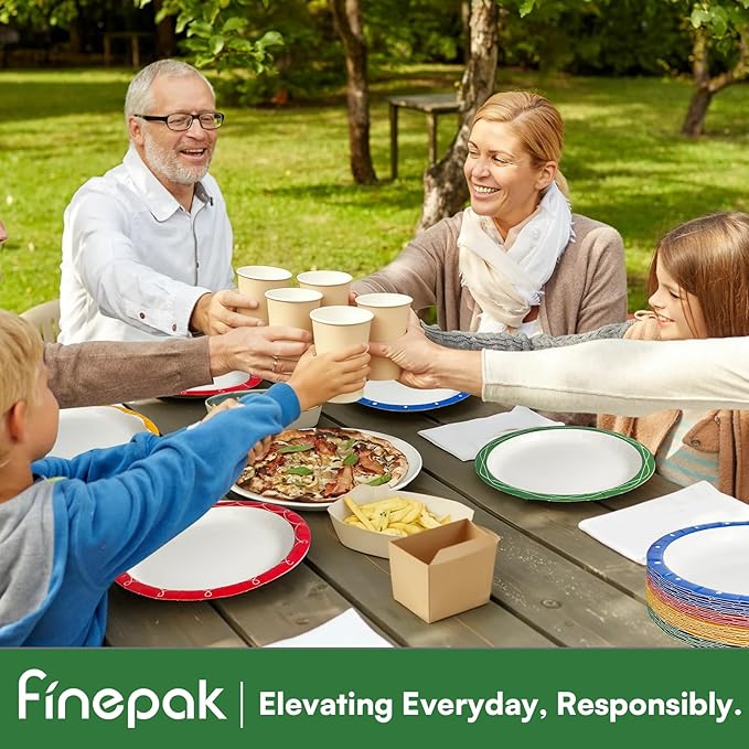 Plates Disposable Heavy Duty 9 Inch, Holiday Paper Plates for Dinner, Heavy Duty Paper Plates for Everyday Breakfast, Lunch, & Dinner Meals, Paper Household Supplies 100PCS