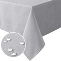 H.VERSAILTEX Linen Textured Table Cloths 54 x 80 Inch Premium Solid Tablecloth Spill-Proof Waterproof Table Cover for Dining Buffet Feature Extra Soft and Thick Fabric Wrinkle Free, Grey