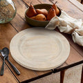 Alpha Living Home Wooden Charger Plates - 2 Piece Salad Appetizer Plate Lightweight Round Plates Desserts and Sushi Sauce Dishes, Handcrafted, Smooth Surface, Durable 13 inch (Off White)