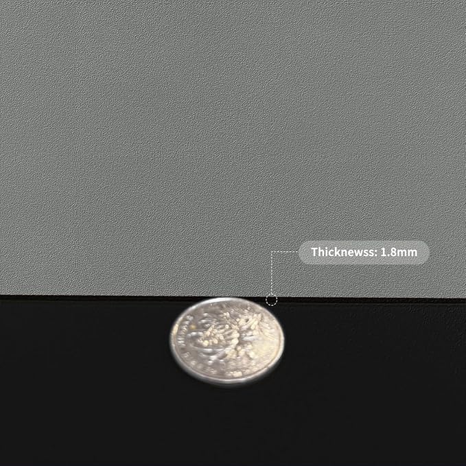 Leather Table Cover,1.8mm Thick,17x54 Inch Desk Cover,Dresser Cover Top,Dresser Protector Top,Dresser Cover,End Table Cover.(Black+Gray,17x54)