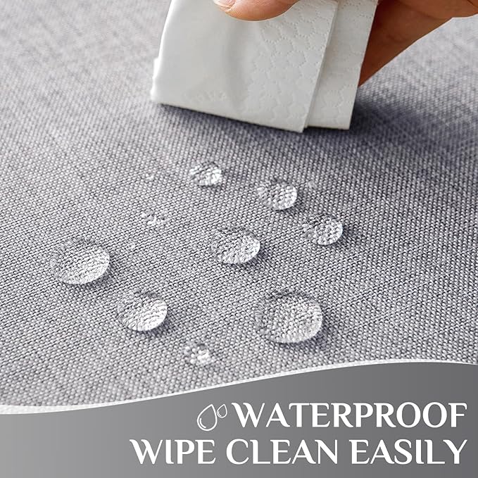Softalker Extra Lang Table cloth for 6/8 foot rectangle table 60x120 inch Faux Linen Tablecloth Outdoor Waterproof Stain and Wrinkle Resistant Table Cover for Spring Easter Party Picnic Decor Tabletop