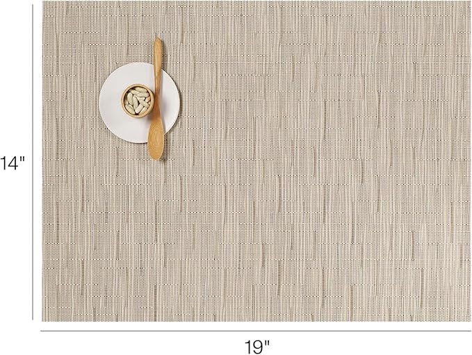 Chilewich Bamboo Placemats Set of 4 - Woven Rectangle Placemats - Reusable, Stain-Resistant, Indoor/Outdoor Tabletop Protection - 19" x 14" - Oat