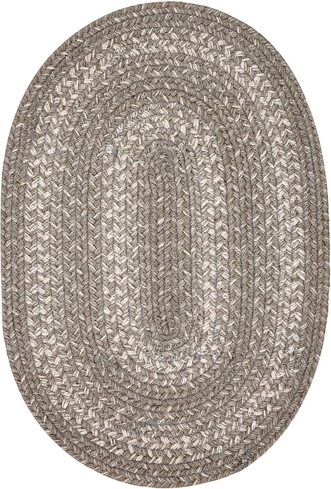 Homespice Grey Cloud Jute Braided Oval Placemats, Warm Farmhouse Decor, Set of 6, 13x19 Grey Table Mats - Vibrant Colors, Durable, Easy to Clean and Protects Furniture