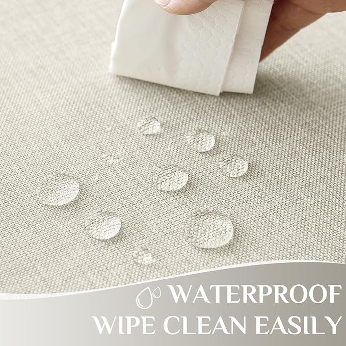 Softalker Cream Tablecloths Rectangular 84x60 inch Linen Textured Table Cloth Waterproof, Stain and Wrinkle Resistant, Outdoor Table Cloth for 6 Foot Rectangle Tables Decor for Party Holiday Birthday