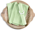 Solino Home Linen Napkins Set of 4-100% Pure Linen Pastel Green Dinner Napkins Cloth 20 x 20 Inch for Spring, Easter, St Patricks Day - Fete, Handcrafted and Machine Washable