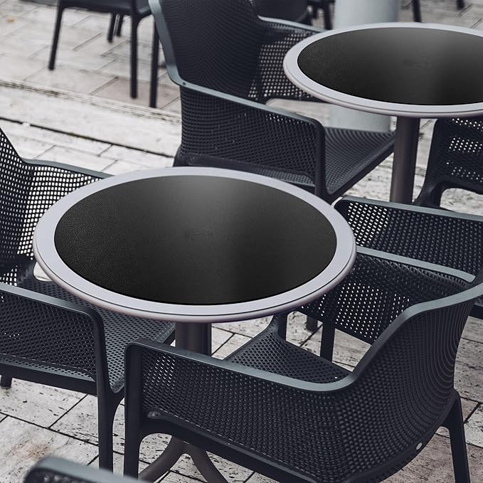 CENNBIE 23.6 Inches Round Table Mat - Cork Leather Placemats - Suitable as Side Dining Coffee Table Cover (Black)