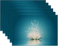 Placemats,Magic Lotus Placemats 12x18 Inch Waterproof Non-Slip Washable Table Mats for Kitchen Dining Party Table Decor,Set of 6