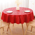Smiry Round Table Cloth, Waterproof Heavy Duty Vinyl Tablecloths, Wipeable Washable Table Cover for Christmas, Kitchen and Dining Room (Red, 60" Round)