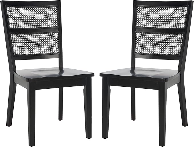 SAFAVIEH Home Collection Toril Coastal Black Dining Chair Set of 2