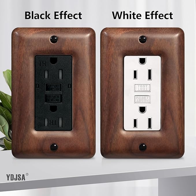 Decorative Outlet Covers Solid North American Walnut Plug Plate Covers, Electrical Wall Plates for Outlets