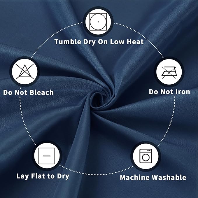 PureFit 6 Pack Rectangle Navy Blue Table Cloths 90 x 132 Inch for 8Ft Tables, Stain and Wrinkle Resistant Table Linens for Home Use, Wedding, Party, Banquet and Camping