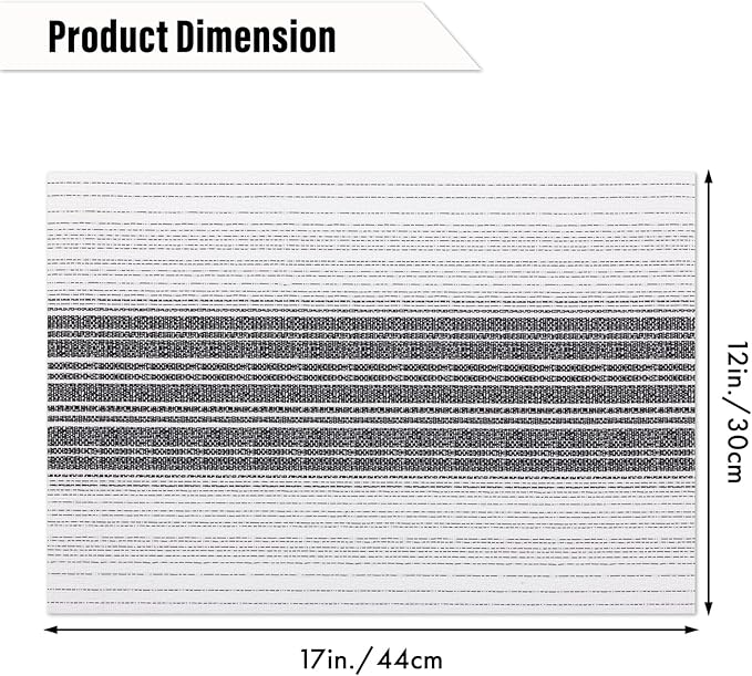 Winknowl Placemats, Set of 6 Heat Resistant Stain Resistant Woven Vinyl Insulation Place mats, Durable Washable Elegant Table Mats for Dining (White)