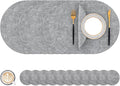 Homaxy Round Faux Leather Placemats and Coasters, Washable Dual-Side Table Mats, Wipeable Heat-Resistant Dining Place Mats for Outdoor and Indoor, Set of 12, Diameter 13 and 3.93 inch, Light Grey