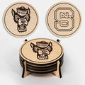 LazerEdge NC State Wolfpack Wooden Coaster Set - Maple Wood - Officially Licensed Product - 4-Pack