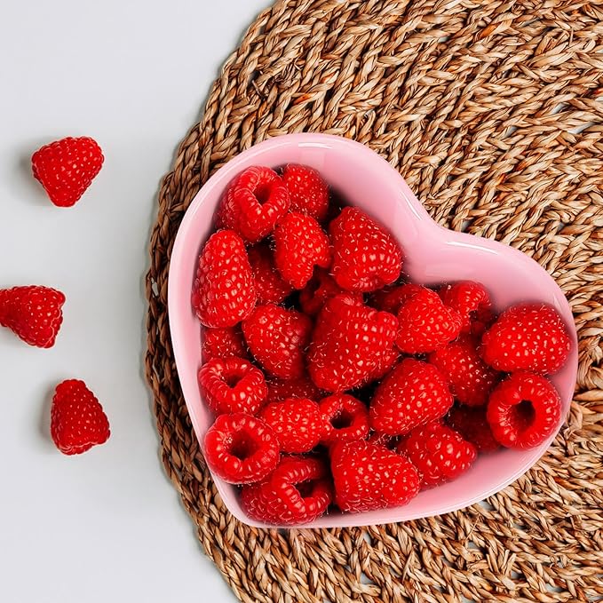 Whaline 4Pcs Heart Shape Sauce Dish Ceramic Side Dish Bowl Red Pink Jewelry Ring Dish Tray for Home Kitchen Xmas Wedding Valentine's Day Anniversary Birthday Party Decor