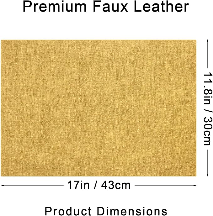 homing Faux Leather Heat Resistant Placemats 6 Packs, Waterproof Wipeable Dining PU Place Mats for Indoor & Outdoor, Easy to Clean, Yellow