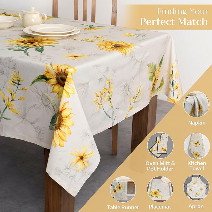 Maison d' Hermine Table Cloth Rectangle Table 100% Cotton 70 x 108 Inches Tablecloth Reusable Decorative for Dining Room Farmhouse Home Valentines Day Decorations Spring Summer - Candice