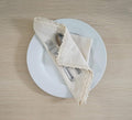 Fingercraft Dinner Napkins Cloth Cotton Blend 12 Pack Premium Quality Mitered Corners Small Table Napkins with Classic Ivory Lace 12 inch Size for Every Day Use in Home and Restaurant Ivory