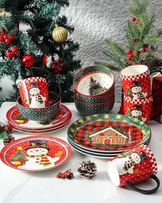 HASENSE 26 OZ Cereal Bowls Set of 6, Christmas Soup Bowls for Kitchen, 6 Inch Ceramic Bowls Microwave and Dishwasher Safe for Rice, Oatmeal, Noodle, Ramen, Salad, Fruit and Pasta, Colorful