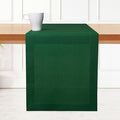 D'Moksha Homes Linen Table Runner 48 Inches - 100% Pure Linen Forest Green Table Runner 14 x 48 Inch for Coffee Tables, Dresser, St Patricks Day, Easter - Machine Washable