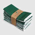 FINGERCRAFT Dinner Cloth Napkin Cotton Blend 12 Pack Vintage Rustic Premium Quality Mitered Corners Napkin Cloth with Elegant Lace for Everyday Use, Pre Shrunk and Good Absorbency 20x20 in Eden Green