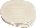 Noctiflorous Oval Braided Placemats Set of 4 Woven 12x18 Inch Non Slip Washable Heat Resistant Place Mats Round Tablemats for Dining Kitchen Party Daily Table Decor Dinner Mats (Beige, 4)