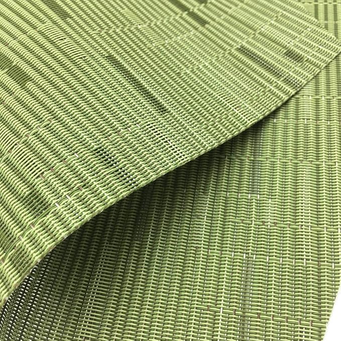 Red-A Woven Vinyl Placemats for Dining Table Durable Heat Resistant Washable Placemats for Round Table,Placemats Set of 4,Green