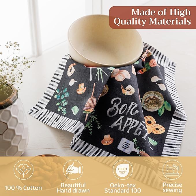 Maison d' Hermine Cloth Napkins Set of 4 100% Cotton Everyday Reusable Square Napkins Cloth Washable Dinner Party Wedding Restaurant Valentines Day Decorations Spring/Summer (Just BBQ, 18" x 18")