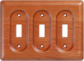 Triple Rocker 3 Light Switch Cover Cherry Wood Durable Elegant Design Perfect for Home Decor Upgrade Your Interior and Style
