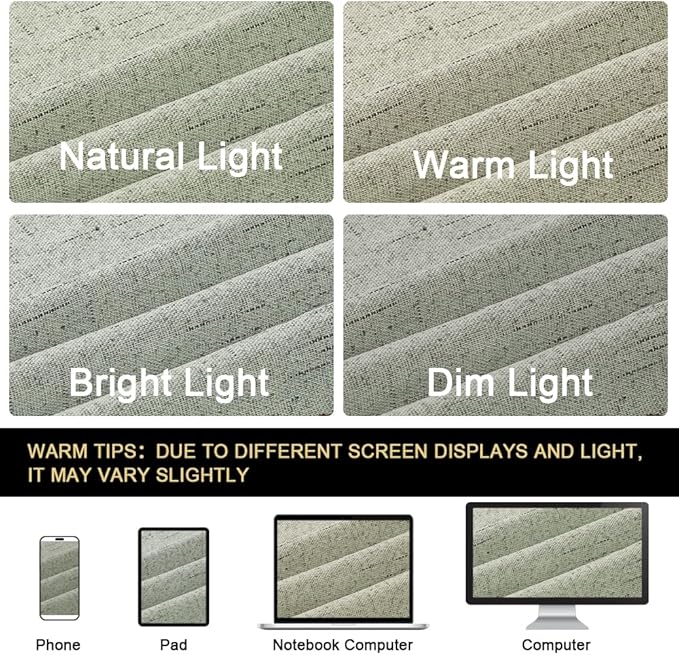 PrinceDeco Blackout Curtains for Sliding Glass Doors Linen Look Blackout Curtains for Bedroom Room Divider Sliding Glass Door Curtain for Living Room,W100 X L96 Inch, Sage